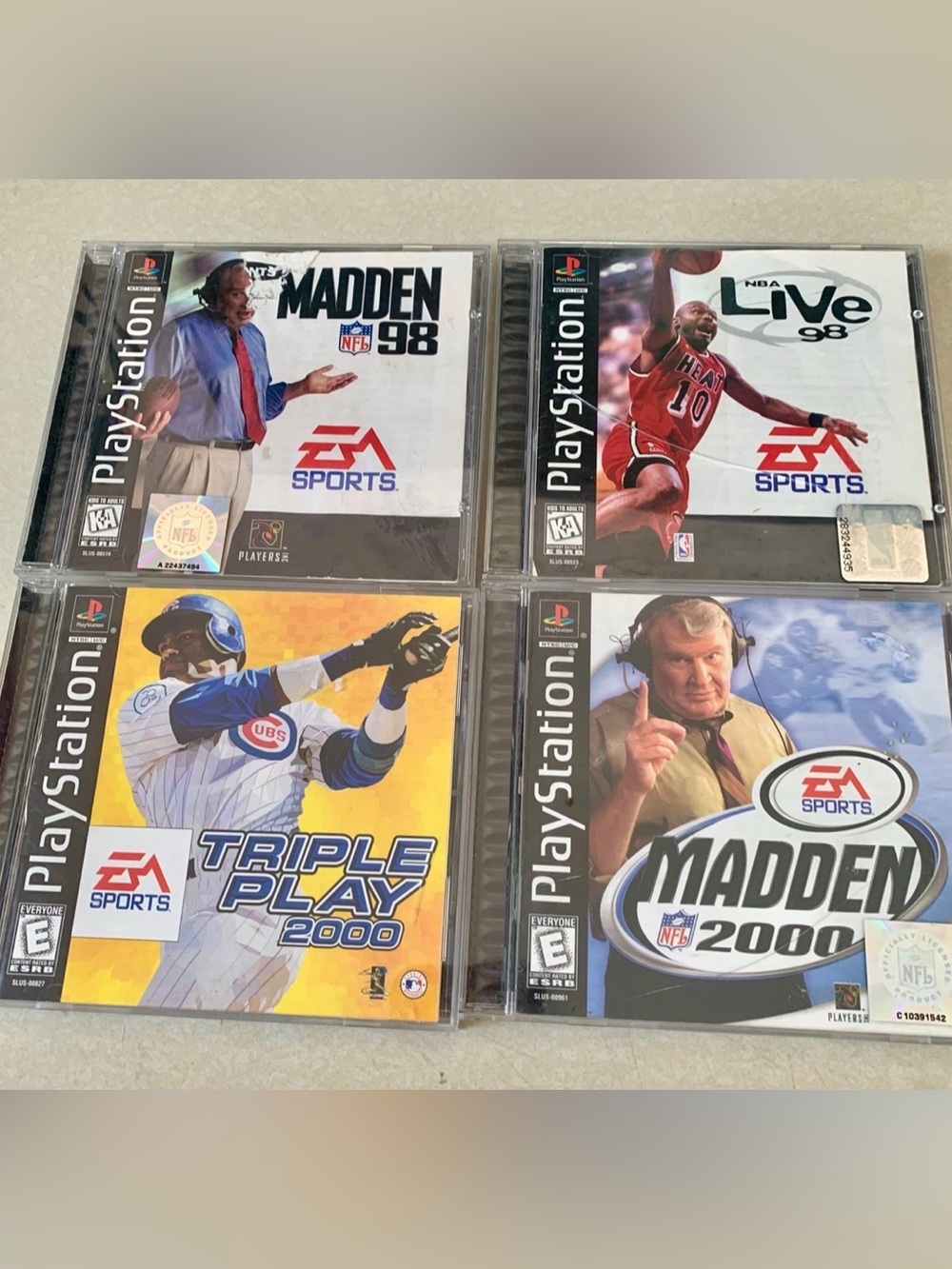 LOT of 4 Sony Playstation Sport Games Ps1 Madden 2000 & 98 NBA 98 Triple Play 00